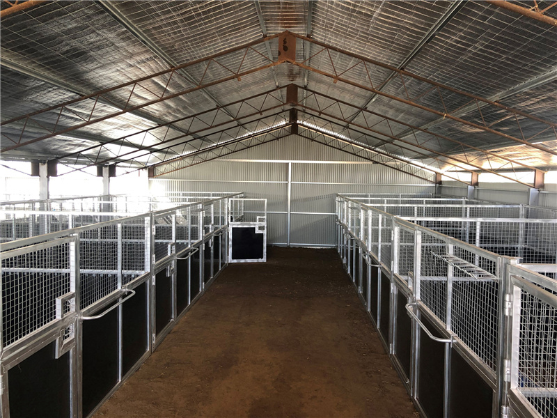 a picture of portable horse stables installed