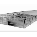 The structure of 5 conjoined back-to-back portable horse boxes