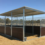 Horse property blueprint portable stable featuring galvanized steel frame with timber infill panels and open ventilation design for Australian conditions