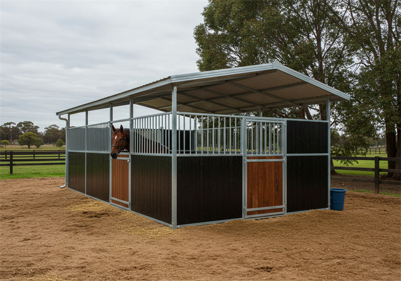Professional horse property blueprint stable with galvanized steel construction, HDPE panels and horse-safe ventilation system for equine facilities