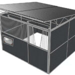 a drawing of black full HDPE portable horse stable