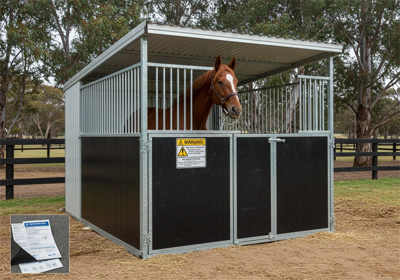 DB Stable showcases a high-quality portable horse stable featuring a robust galvanized frame and HDPE boards tailored for the Australian market. This B2B solution provides secure, prefabricated accommodation for equestrian professionals and distributors.