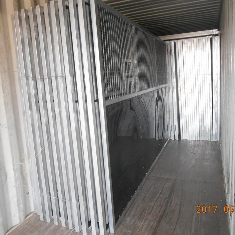 Professional manufacturing and logistics of portable horse stables, showcasing high-quality galvanized frames and structural components ready for secure international export.