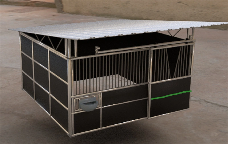 This image displays a robust portable horse stable manufactured by DB Stable, featuring high-quality hot-dip galvanized steel frames and durable HDPE panels suitable for Australian and New Zealand markets. Designed for professional equestrian facilities, this flat-pack stable kit ensures durability and easy assembly for long-term use.
