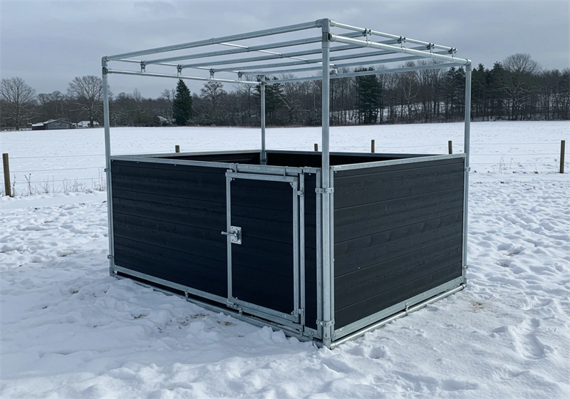 DB Stable manufacturer showcases durable hot-dip galvanized steel frame structures in our portable horse stables for ANZ markets. This rugged design ensures long-lasting stability for DIY stable kits installed in outdoor environments.