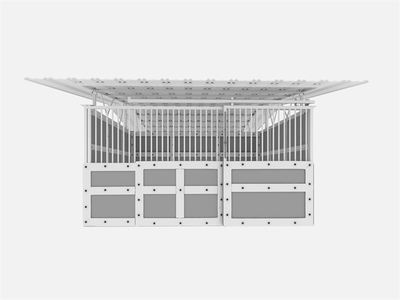 DB Stable presents a high-quality portable horse stable, engineered for the Australian and New Zealand markets. This modular 4-bay configuration features durable galvanized frames and HDPE panels, ensuring long-lasting durability for professional equestrian facilities.