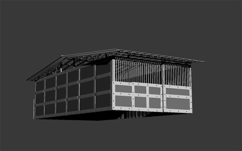 DB Stable manufactures durable portable horse stables for ANZ, featuring a compact 3-stall design with HDPE panels and a galvanized steel roof suitable for equestrian farms.