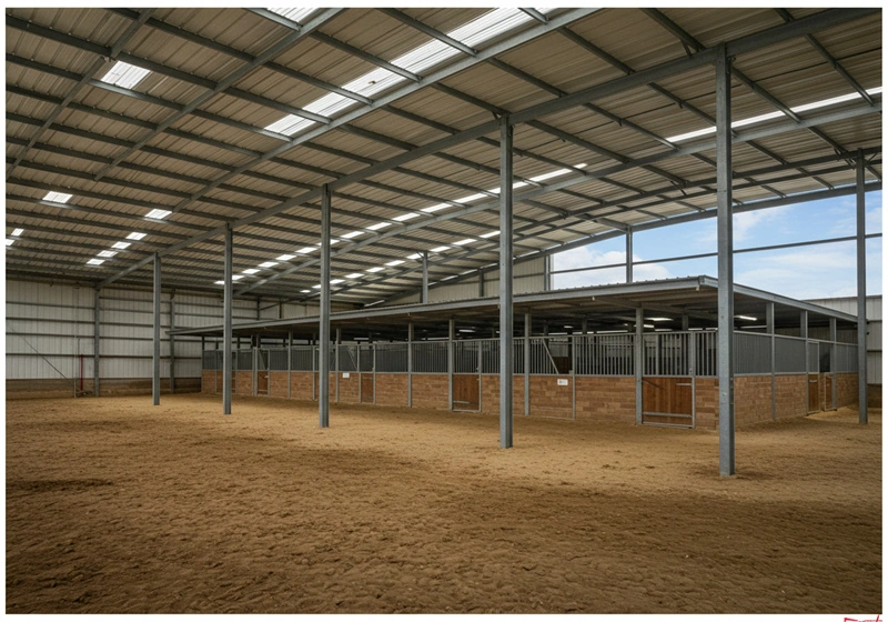 Large scale prefabricated portable horse stables for commercial agistment income