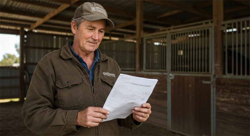 Equestrian facility manager reviewing plans for professional equestrian facilities. DB Stable supplies these high-quality DIY stable kits to distributors and B2B clients across Australia and New Zealand.